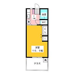 杉本コーポ 1Kの間取図画像