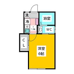 八成コーポ 1Kの間取図画像