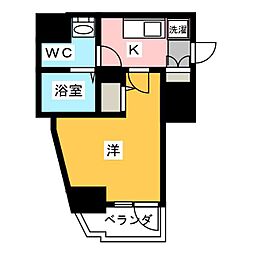 エクセリア上石神井 12階1Kの間取り
