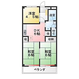 ペルリーノ武蔵関 3DKの間取図画像