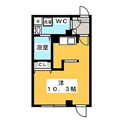 スターライトシティ ワンルームの間取図画像