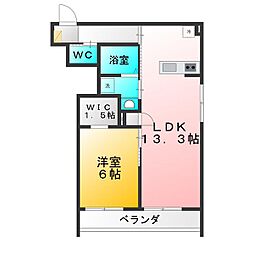 西東京市保谷町1丁目アパート 1LDKの間取図画像