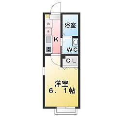 アリビオ石神井台 1Kの間取図画像