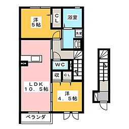 サニークレスト 2LDKの間取図画像