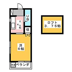 プリードルゲン 1Kの間取図画像