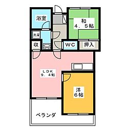メゾン・ド・ヴェール 2DKの間取図画像