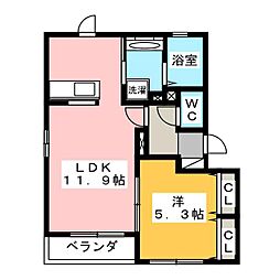 ユイマールA 1LDKの間取図画像