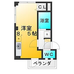 ヴィラ・ヴェール 1Kの間取図画像