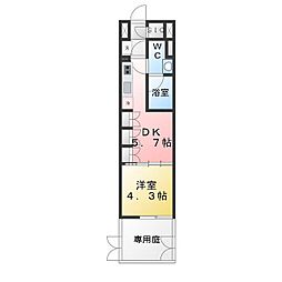 セジョリ上石神井 1DKの間取図画像