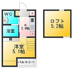 スターク上石神井 1Kの間取図画像