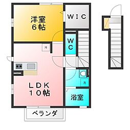 プレジール田無 1LDKの間取図画像