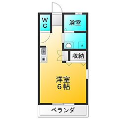 エトワール石神井 ワンルームの間取図画像