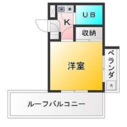 日神パレス上石神井 1Kの間取図画像