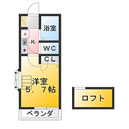 T.HHOME 1Kの間取図画像