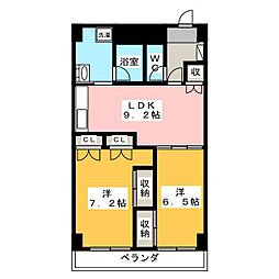 ディフロイデェ 2LDKの間取図画像