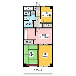 シャトー瀬戸原 3DKの間取図画像