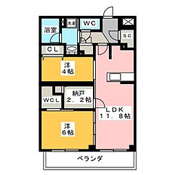 ロイジェント練馬高野台 2SLDKの間取図画像