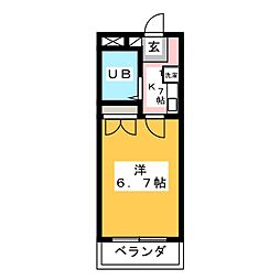 グレイス・ハイム 1Kの間取図画像