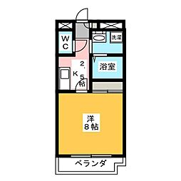 サンセントラル 1Kの間取図画像