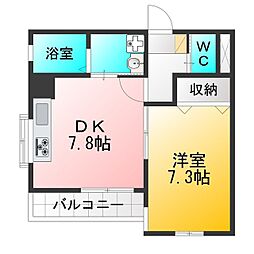 ピアライフ・アルファ 1DKの間取図画像
