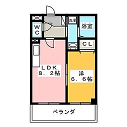 トレフレッチェ 1LDKの間取図画像