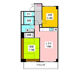 グランバトー・M 2LDKの間取図画像