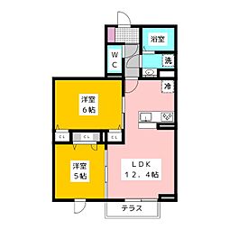 セレスティア白鷺II 2LDKの間取図画像