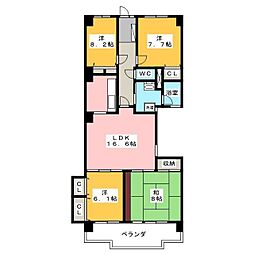 プリメール石神井 4LDKの間取図画像
