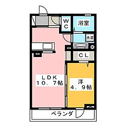 ヴィグノーブル上石神井 1LDKの間取図画像