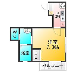メゾン・ド・シャルム 1Kの間取図画像