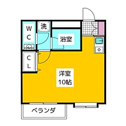 A.G.M上石神井 ワンルームの間取図画像
