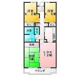 プレジデント・ミタマ 3LDKの間取図画像
