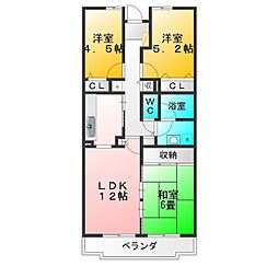 プレジデント・ミタマ 3LDKの間取図画像