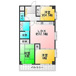 グランドゥール田無 3LDKの間取図画像