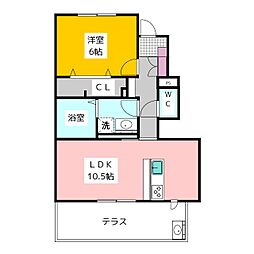 ヴァンヴェール碧 1LDKの間取図画像