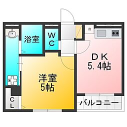 武蔵関パークマンション 1DKの間取図画像