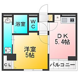武蔵関パークマンション 1DKの間取図画像