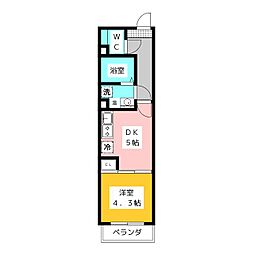 Jブラン関町 1DKの間取図画像