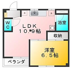 グランドコーポ 1LDKの間取図画像