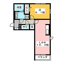 ル・ヴェール井荻 1LDKの間取図画像