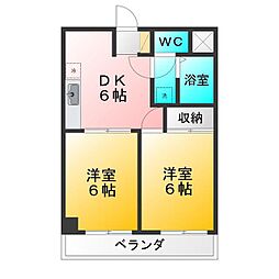 アウローラレジデンス 2DKの間取図画像