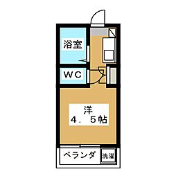 コーポトミザワ 2階ワンルームの間取り