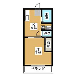 メゾンジュネスＡ 1階1Kの間取り