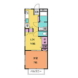 田中マンション 1階1LDKの間取り