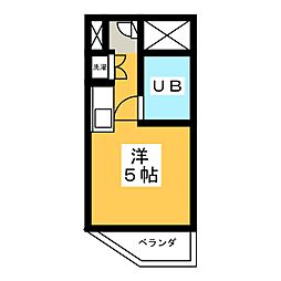 サンパレス南町 1Kの間取図画像