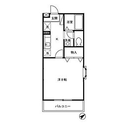フォルトゥーナ 1Kの間取図画像