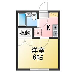 コートファイブ 1Kの間取図画像