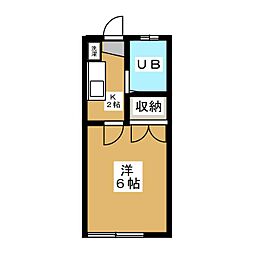 小俣ハウス 1Kの間取図画像