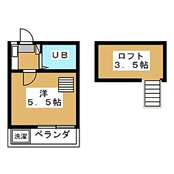 ハイムレインボーC棟 1Kの間取図画像