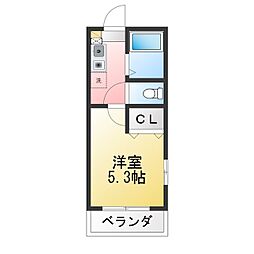 エスポワールセリカワ 1Kの間取図画像